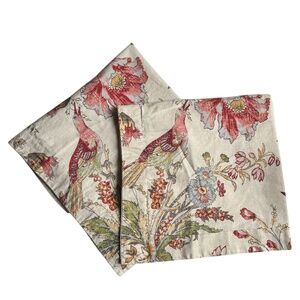 Southern Living Botanical Bird & Flower Standard Cotton / Linen Blend  Shams (2)